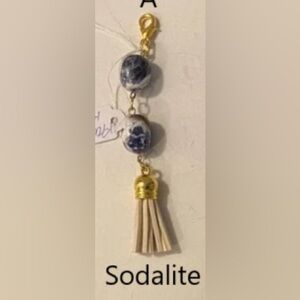 NEW Sodalite crystal Keychain or Purse charm